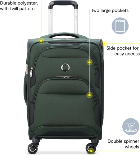 Miniatura 2 de DELSEY Paris Sky Max 2.0 Softside - Maleta expandible con ruedas giratorias, Verde, Juego de 3 piezas, Sky Max 2.0 Softside - Maleta expandible