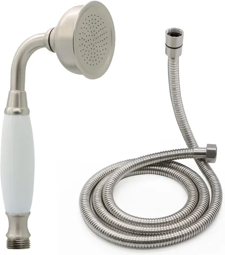 Miniatura 9 de HOMEDEC Cabezal de ducha de mano vintage con manguera flexible de 59 pulgadas, cabezal de ducha de lluvia antiguo de alta presión, combo de repuesto