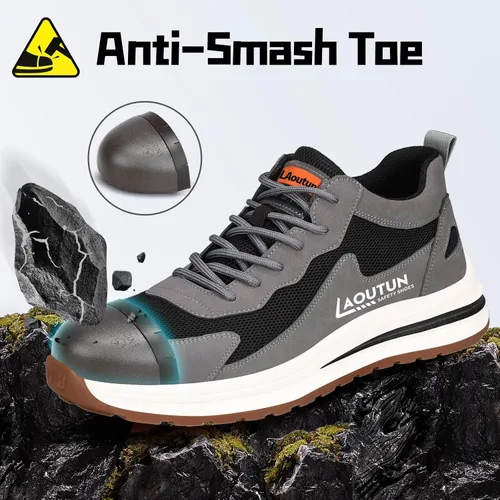 Miniatura 2 de Zapatos deportivos con punta de acero para hombre, zapatos ligeros para hombre, zapatos de trabajo cómodos, zapatos de seguridad con amortiguación