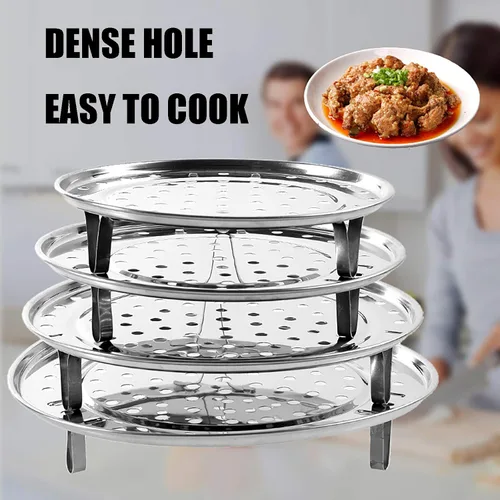Miniatura 7 de Yesland Estante de vapor de acero inoxidable 304 de 5 tamaños, estante para olla a presión y estante de refrigeración con patas desmontables