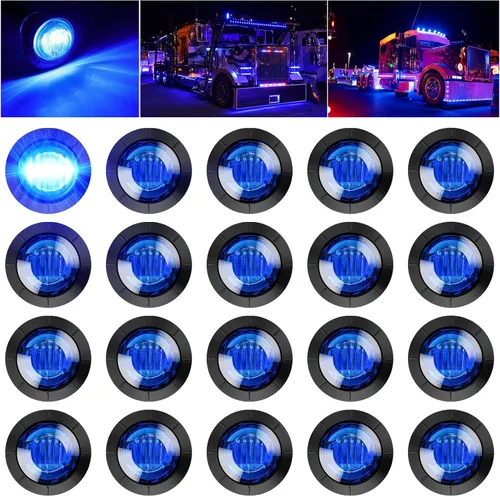 Miniatura 12 de PSEQT Luces LED de marcador de remolque de 3/4 pulgadas, luz de espacio lateral, delantero, trasero, freno de bala, parada de giro, iluminación