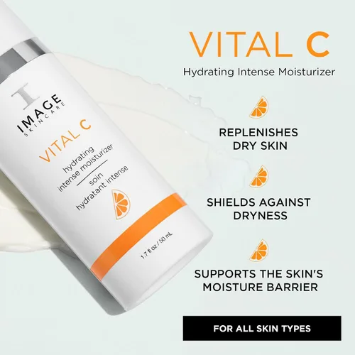 Miniatura 3 de IMAGE Skincare, VITAL C Hidratante Intenso Hidratante, Loción Facial Ligera con Ácido Hialurónico y Manteca de Karité, para Piel Seca, 1.7 fl oz.