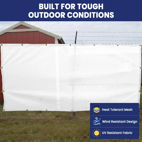 Miniatura 3 de Tarps Now - Lona de malla blanca resistente de 8 x 10 pies con ojales de latón, resistente a los rayos UV, color blanco reflectante 75%, sombra