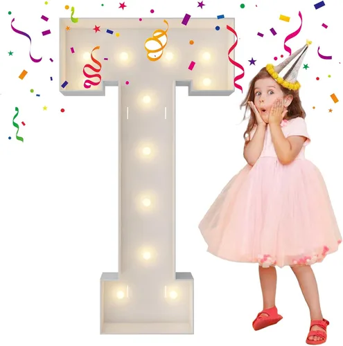 Miniatura 19 de Letras iluminadas con marco de 3 pies de alto, letras enormes con marco, marco de globos en mosaico, letra grande para decoraciones de compromiso