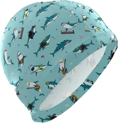 Miniatura 16 de Gorra de natación unisex para adultos, diseño divertido creativo de poliéster