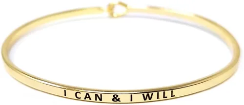 Miniatura 12 de By you - Brazalete con gancho, pulsera delgada grabada con un mensaje positivo e inspirador