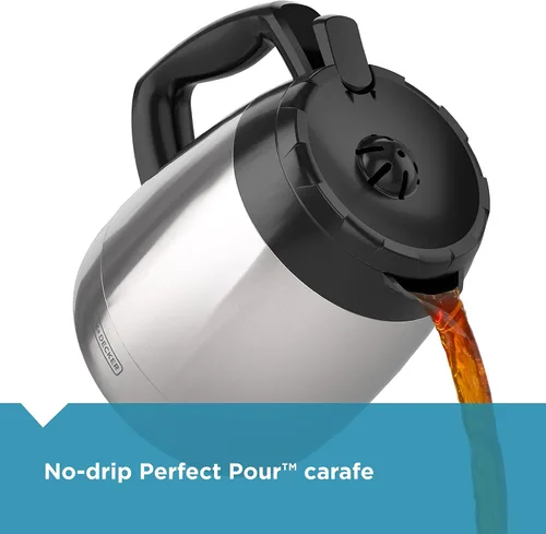 Miniatura 6 de BLACK+DECKER Cafetera térmica de 12 tazas, negro/plata, CM2035B