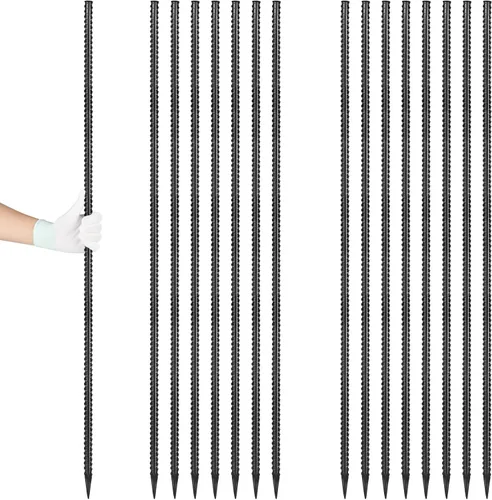 Miniatura 14 de Besitu - Estacas de refuerzo de 16 pulgadas (paquete de 16), estacas de metal resistente para madera, hormigón, plantas de jardín, estacas de acero