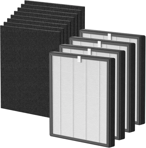 ProHEPA 9000 filtros HEPA de repuesto compatibles con purificador de aire VEVA ProHEPA 9000, 4 filtros HEPA verdaderos + 8 filtros de carbón activado