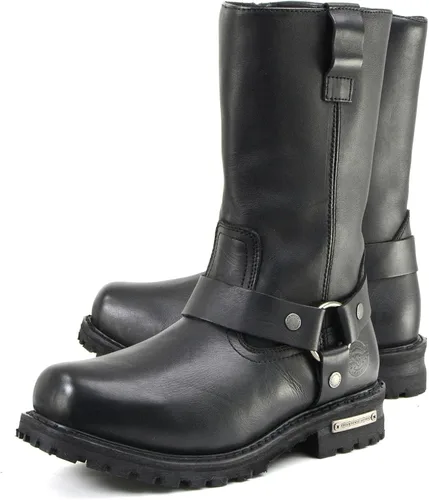 Miniatura 4 de Milwaukee Leather Botas impermeables para hombre, negras, de 11 pulgadas de ancho con puntera cuadrada, con arnés y cremallera MBM9061WP - 7W