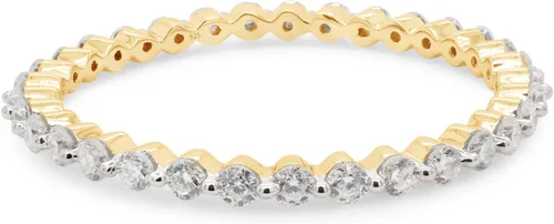 Miniatura 3 de SAVEARTH DIAMONDS Anillo de compromiso apilable de 12 ct t.w de diamante de moissanita de eternidad completa y de corte redondo en oro de 14