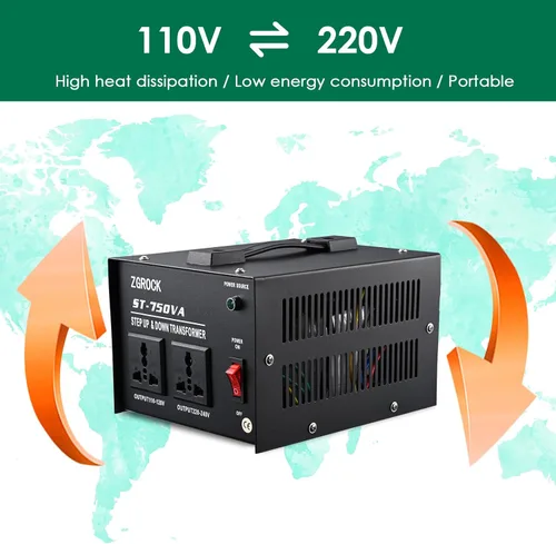 Miniatura 9 de Transformador de voltaje de 750 vatios convertidor de potencia transformador elevador transformador 110 V a 220 V/220 V a 110 V protección