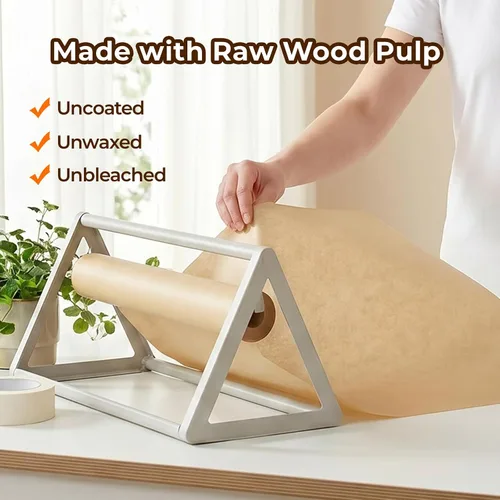 Miniatura 4 de YRYM HT Rollo de papel de carnicero marrón para ahumador, papel de regalo marrón natural de grado alimenticio para pechugas de barbacoa, ahumar