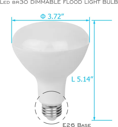 Miniatura 2 de Bombilla LED BR30, 1350 lm, 15 W (equivalente a 100 W), luz diurna de 5000 K, regulable, AC120 V, base E26, 1 paquete, listado UL y aprobado por