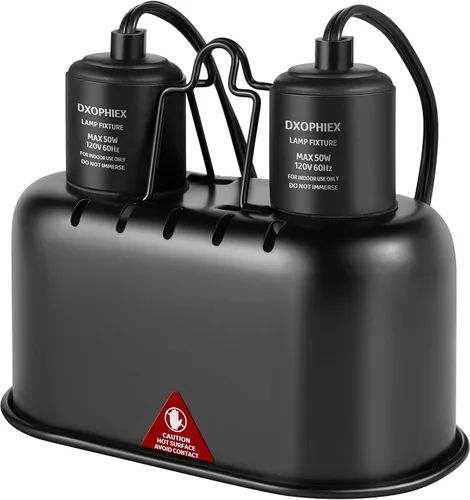 Miniatura 7 de DXOPHIEX Lámpara de Calor para Reptiles de Cúpula Profunda de 5.5 pulgadas, Accesorio de Luz para Reptiles, Accesorio de Luz UVB Máx 100W