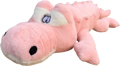 Miniatura 12 de Almohada de felpa de cocodrilo, animal de peluche de cocodrilo de 38 pulgadas, decoración del hogar, regalo de Navidad, San Valentín, cumpleaños