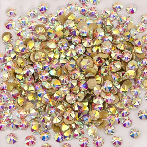 Miniatura 3 de Diamantes de imitación de 16 cortes no termoadhesivos con parte trasera plana para manualidades, diamantes de imitación de vidrio para uñas