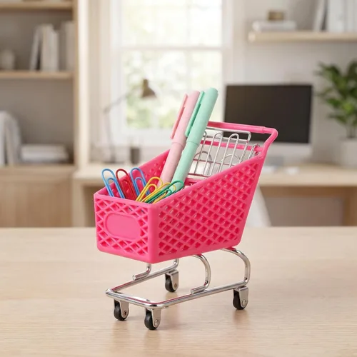 Miniatura 6 de DOITOOL - Carrito de compras mini de color aleatorio de 14 cm de altura, de hierro forjado, para almacenamiento de muñecas, suministros