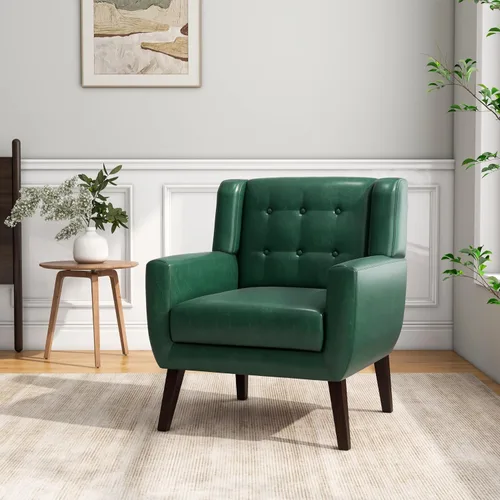 Miniatura 8 de Silla decorativa, sillas de tela moderna de mediados de siglo con brazos para sala de estar, cómodo sillón tapizado para dormitorio, sala de espera