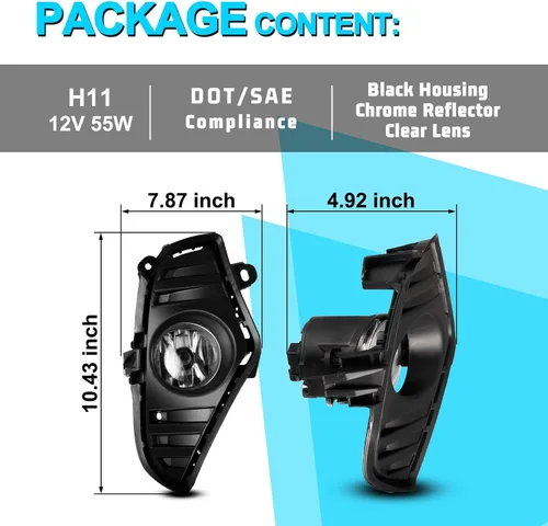 Miniatura 7 de Faros antiniebla para TOYOTA RAV4 2019-2025 (no compatible con modelos ADVENTURE; TRAIL y TRD OFF-ROAD). Repuesto de lámparas antiniebla OEM, 1 par