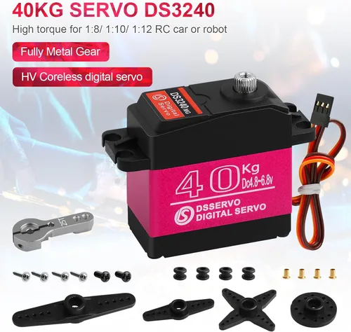 Miniatura 2 de 88.2 lbs Servo Digital Servo Digital Servo Full Metal Gear Impermeable con Servo Bocina 25T Compatible con 1/8, 1/10, 1/12 RC Car Crawler Robot
