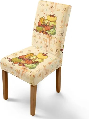 Miniatura 21 de Rnyleeg Thanksgiving Chair Covers for Living Room No Arms Turkey Pumpkin Stretch Dining Chair Covers Set of 6 Soft Washable Kitchen Chair Protector