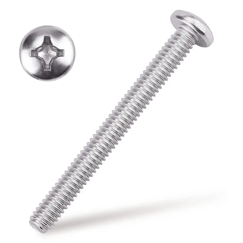 Miniatura 14 de Tornillo de máquina de cabeza cilíndrica #4-40 x 1/4", Phillips Drive, acero inoxidable 304 18-8, acabado brillante, rosca completamente mecanizada
