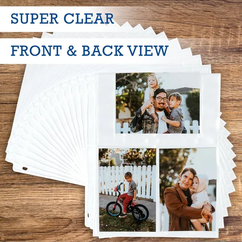 Miniatura 6 de Samsill Paquete de 50 páginas ultra transparentes de 4 x 6 pulgadas para carpeta de 3 anillas, formato mixto, fundas de fotos archivales, soportes