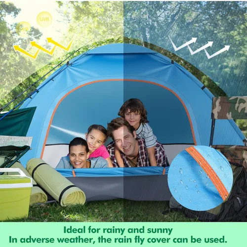 Miniatura 7 de Woanger Paquete de 6 tiendas de campaña a granel para 2 a 3 personas para personas sin hogar, tienda de campaña ligera al aire libre con mosca