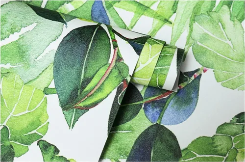 Miniatura 7 de HAOKHOME Papel tapiz tropical para despegar y pegar hojas de palma, extraíble, para decoración del hogar, 17.7 x 393 pulgadas