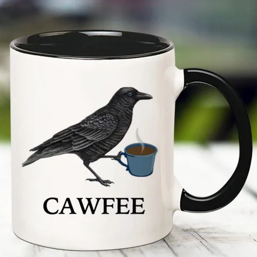 Miniatura 3 de Fonhark - Taza Cawfee, taza para amantes de los pájaros, observación de aves, taza de café novedosa de 11 onzas