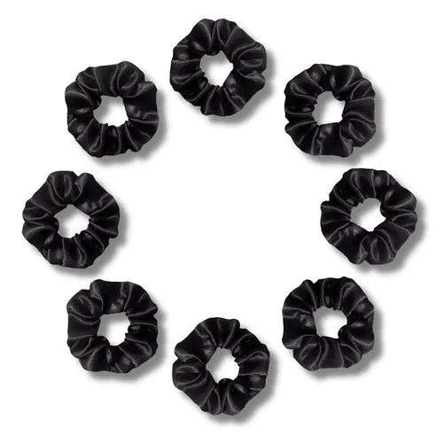 Miniatura 17 de Silvr Bear Paquete de 6 coleteros de satén de lujo, color negro, suaves, grandes para mujeres y niñas, bandas para el cabello grueso y rizado