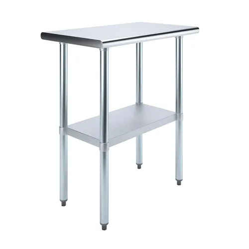 Miniatura 24 de AmGood Mesa de trabajo de acero inoxidable con estante inferior Preparación de alimentos NSF Estación de trabajo utilitaria
