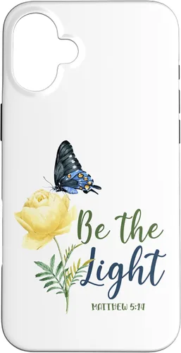Miniatura 23 de Bible Verse Butterfly Flower Be The Light Matthew 5:14 Case for iPhone 16