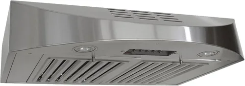 KOBE CHX3830SQBD-3 Brillia Campana extractora bajo gabinete sin conductos de 30 pulgadas, 3 velocidades, 400 CFM, luces LED, filtros deflectores