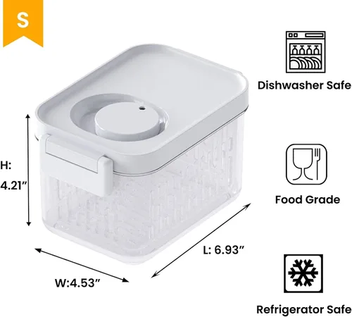 Miniatura 7 de Vacane Produce Saver, Contenedores de almacenamiento de frutas, Contenedores de productos con coladores, Contenedores para bayas, 3.8 tazas