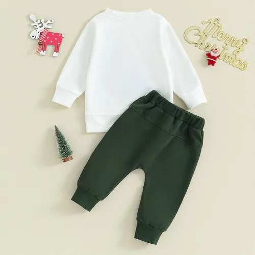 Miniatura 126 de BemeyourBBs Conjunto divertido de sudadera y pantalones de manga larga con letras divertidas para bebé niño y niño