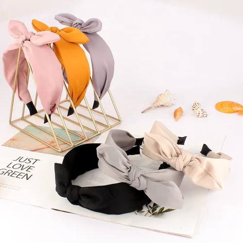 Miniatura 2 de Jaciya Diademas de lazo para mujer, antideslizantes, a la moda, anudadas, con lazo, orejas de conejo, accesorios para el cabello, diademas