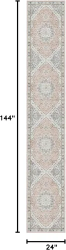 Miniatura 930 de Madane Tapete lavable de 2 x 10 pies para pasillo, cocina, recibidor, clásico, suave, antideslizante para interiores, casa de campo, baño, sala