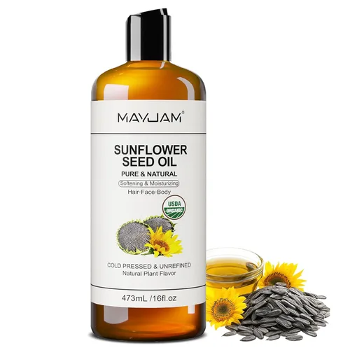 Miniatura 8 de MAYJAM Aceite orgánico de semilla de girasol de 16 onzas líquidas, aceite portador prensado en frío puro y natural certificado por la USDA