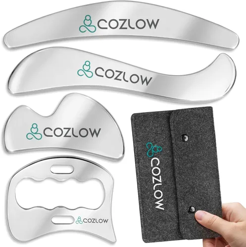Miniatura 8 de COZLOW Juego de herramientas de raspador muscular 2 en 1, herramientas de masaje para raspar la piel para terapia IASTM, Gua Sha de tejido profundo