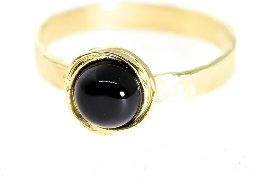 Miniatura 56 de Anillo de oro de piedras preciosas, anillo de piedra chapada en oro de 14 quilates, anillo de piedra apilable, anillo de oro de piedra pequeña