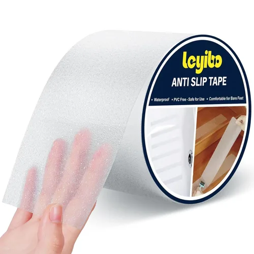 Miniatura 8 de Cinta antideslizante transparente impermeable para exteriores/interiores, 4 pulgadas x 35 pies, cinta de agarre de tracción antideslizante para Claro