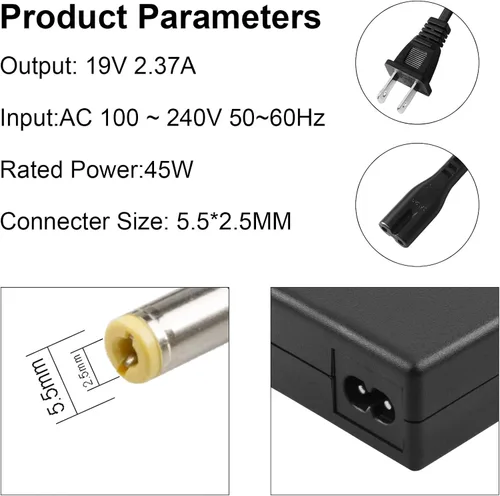 Miniatura 4 de PA3822U-1ACA PA5044U-1ACA PA5096U-1ACA PA5177U-1AC3 Cargador compatible con Toshiba Satellite C50 C55 C75 E45T L50 L55 L55D L75 S50 S55 S55 S70 S75