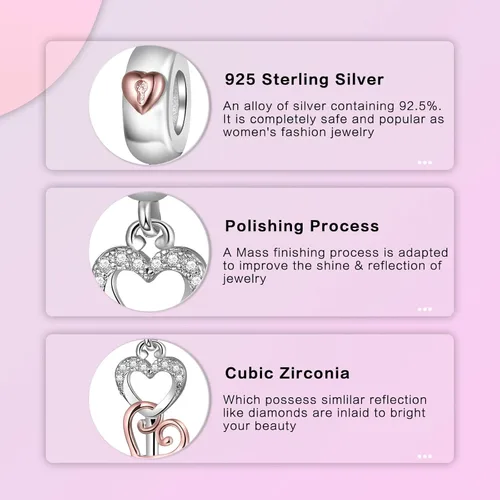 Miniatura 5 de Abalorio de plata de ley 925 para madre, hija, abuela, para familia, amor, madre, hija, abuela, para pulseras, collares, dijes, joyas, regalo