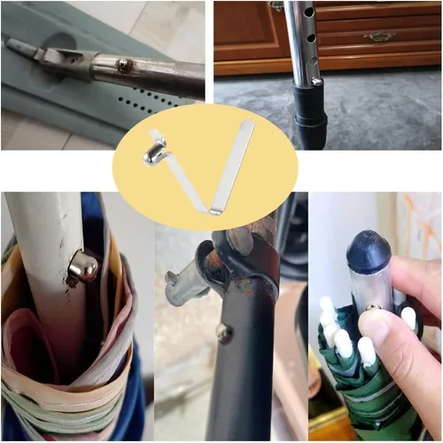 Miniatura 5 de Paquete de 10 clips de resorte de remo para kayak, longitud de repuesto, botón ajustable, pasador de bloqueo a presión para paletas de SUP, poste
