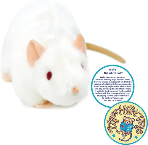 Miniatura 4 de TigerHart Wylie la rata blanca - animal de peluche de 7 pulgadas