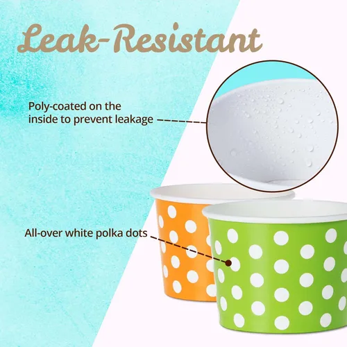 Miniatura 5 de MATICAN Tazas de papel para helado – 100 unidades de 4 onzas, cuencos desechables para postres para alimentos fríos o calientes, suministros