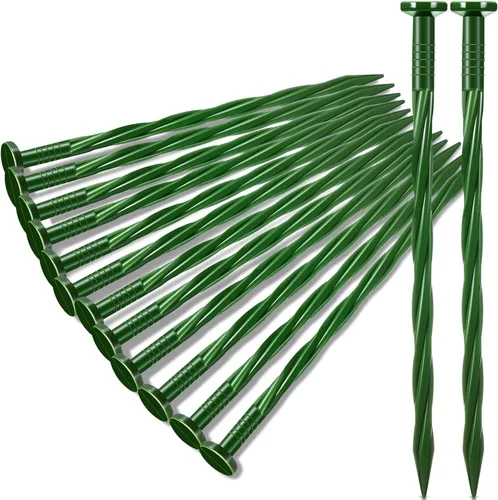 Miniatura 8 de Jetec 150 clavos de plástico negro de 8 pulgadas para bordes de paisaje, anclaje en espiral, clavos de jardín para adoquines, barreras de malezas
