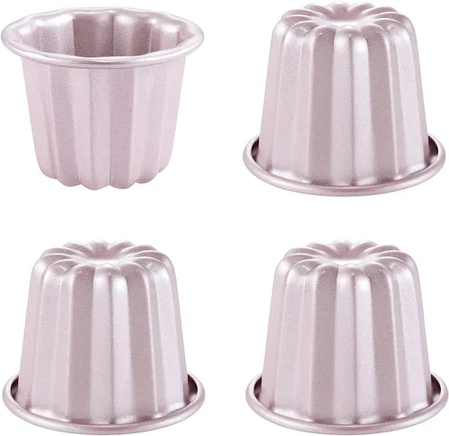 Miniatura 15 de CHEFMADE Molde de Pastel Canelé, Molde de 6.6 cm Antiadherente para Magdalenas y Cupcakes para Hornear al Horno (Oro Champán)